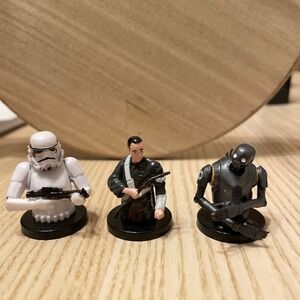 Star Wars Mini Figure Lot of 3 Stormtrooper Chirrut Imwe Commando Droid